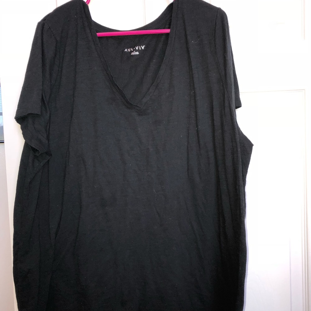 Black V Neck Tee